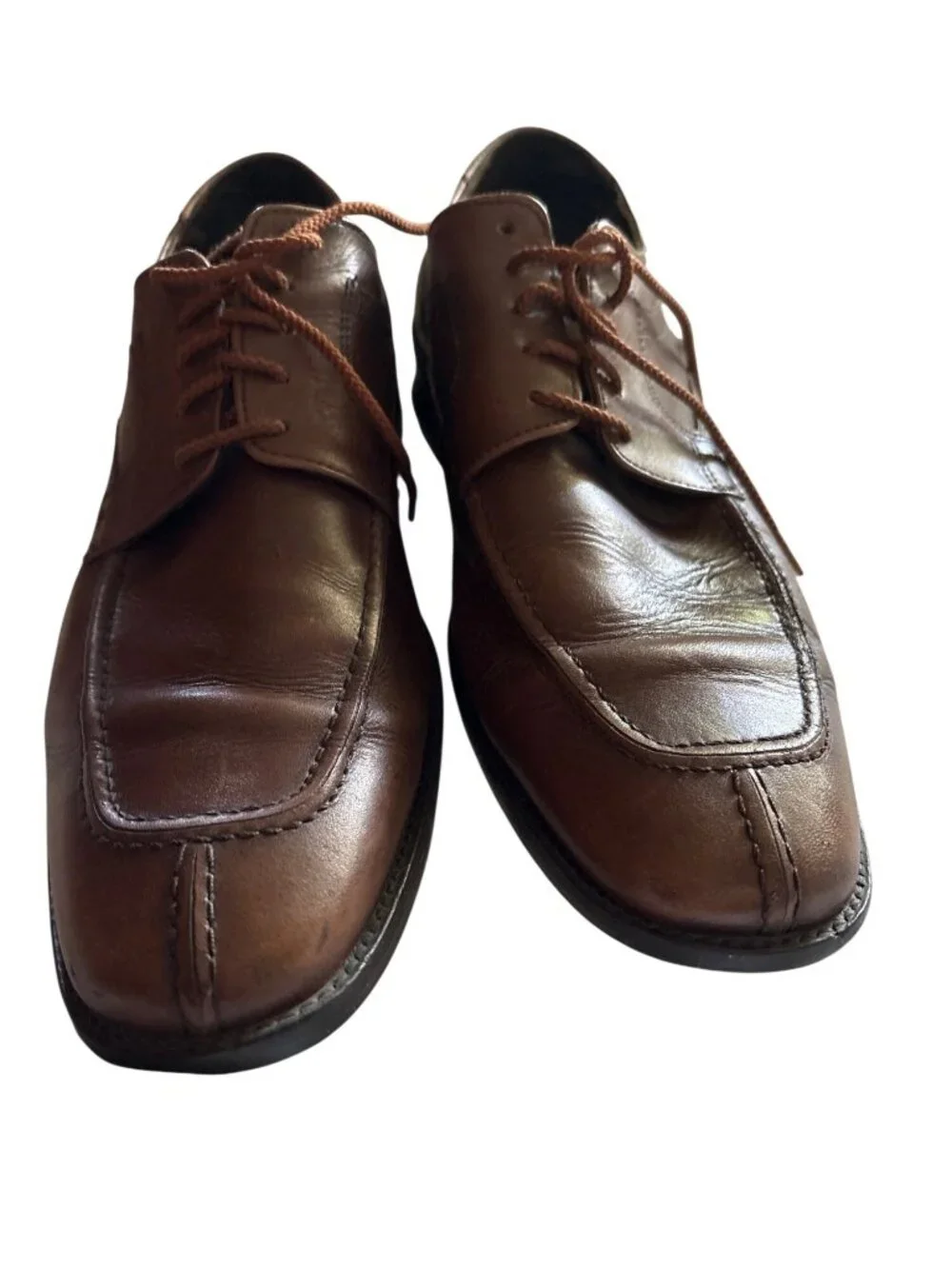 Johnston & Murphy Mens Brown Leather Oxford Shoes 11.5 M Made In India